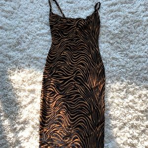 Zebra Print Midi Dress